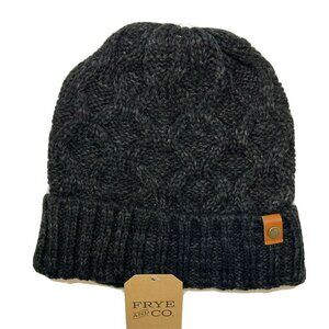 Frye‎ & Co NWT Unisex Charcoal Rib Knit  Beanie w/ Cuff Hat Cap-OSFM-MSRP-$28